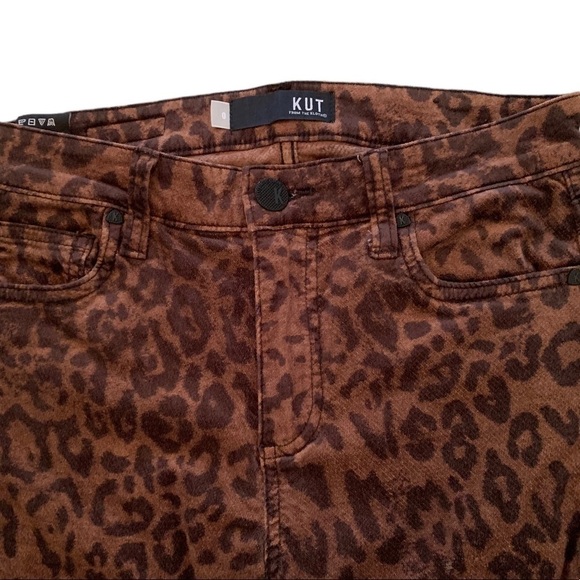 🖤leopard Jeans🖤 Connie High Rise Ankle Skinny By KUT From The Kloth - Picture 3 of 5